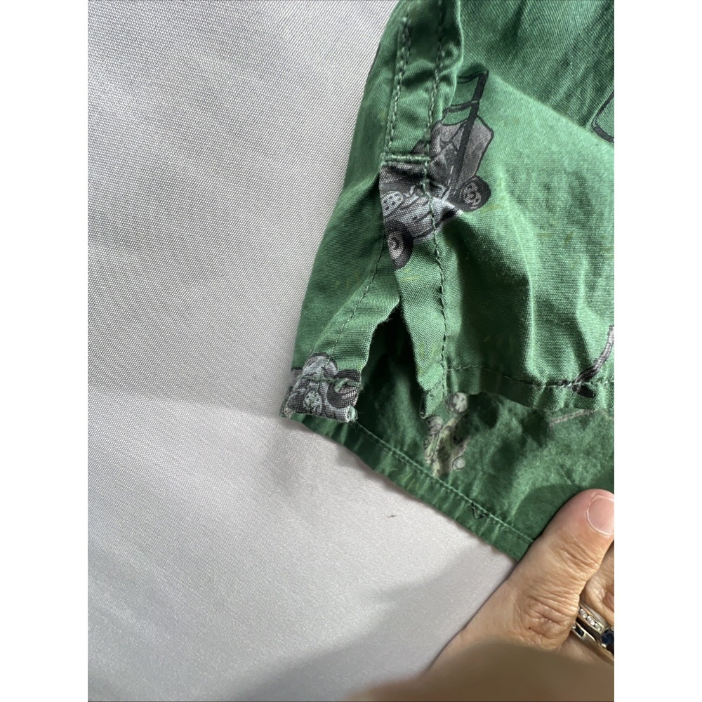 Duluth Trading Shirt Mens XXL 2XL Green Untucked Lawn Mower Print See All Pics - Picture 8 of 15